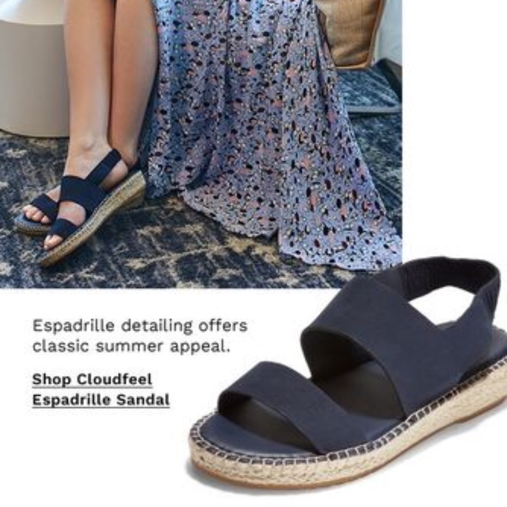 Cole Haan Cloudfeel Espadrille Red Sandals Flats - Picture 11 of 11